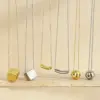 Wholesale Handmade Geometric Necklace For Women In Copper With 14K Real Gold Plated Water Plating And Handmade Chain