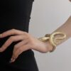 oly-697e4b36217982bac3de3030cfe8cdf9 Wholesale Niche Designer Vintage Metal Snake-Shaped Open Self-Discipline Bracelet Men's and Women's High-Feeling Exquisite plain Ring Bracelet