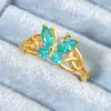 Wholesale Butterfly Claw Setting Ring For Women In Brass With 18K Real Gold Water Plating And Zircon Inlay