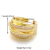 Wholesale Geometric Open Rings For Women, Waterproof Non Tarnish 304 Stainless Steel With Golden PVD Coating And Zircon Inlay