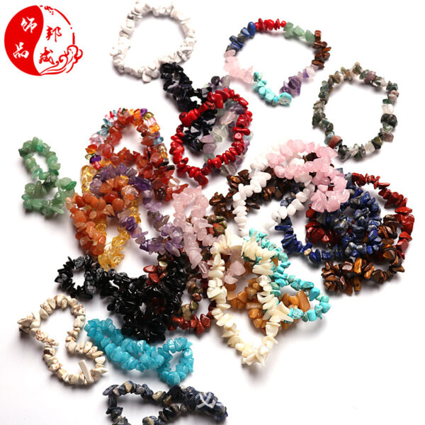 Wholesale Factory Direct Sales Natural Crystal Gravel Elastic Bracelet Colorful Gravel Bracelet