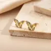 Wholesale Color Retention Electroplated Zircon Butterfly Earrings Fashionable Casual Elegant Versatile Copper Alloy Earring For Women
