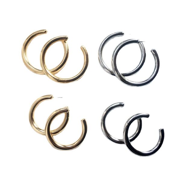oly-69b92affbf03c0084c8d7b30833d86fa Wholesale popular jewelry wholesale C-shaped circle metal earrings female wide face earrings personality exaggerated jewelry
