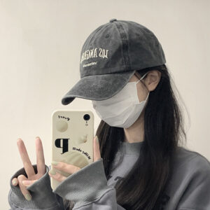 Wholesale Ins Vintage Grey Baseball Hat Women's Summer American Style Washed Big Head Trendy All-Match Face Showable Small Cap