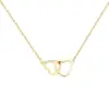 Wholesale PVD Coated 18K Gold Plated Heart 304 Stainless Steel Simple Style Waterproof Non Tarnish 304 Stainless Steel Necklace