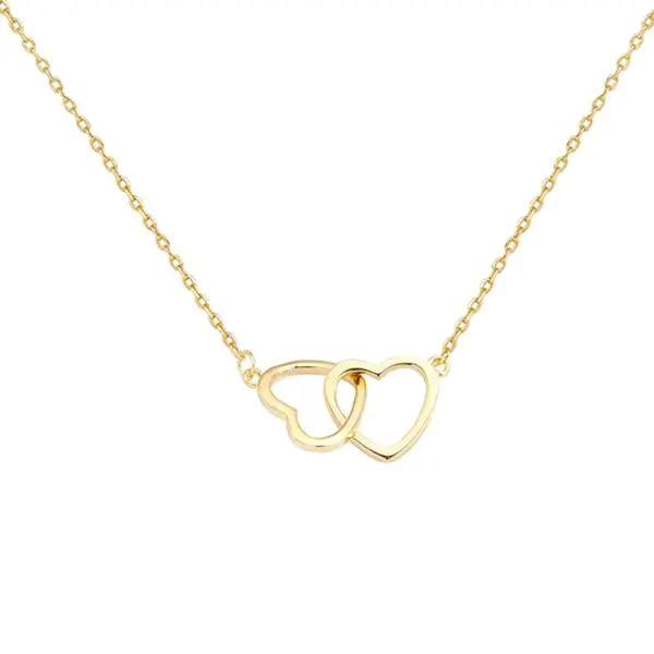 Wholesale PVD Coated 18K Gold Plated Heart 304 Stainless Steel Simple Style Waterproof Non Tarnish 304 Stainless Steel Necklace