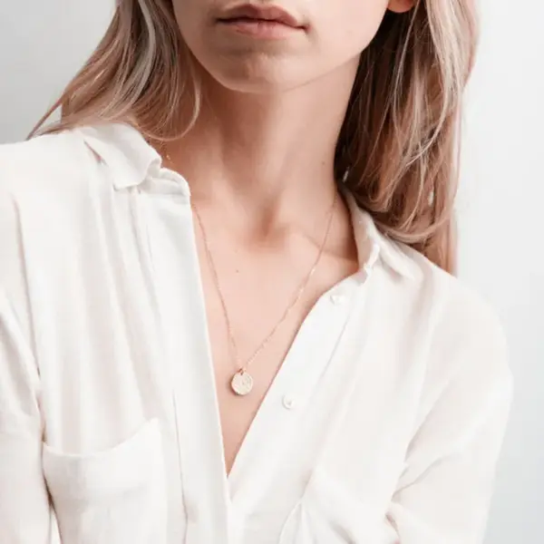 oly-69f0a1b14221e8b9ed1387a7dc9299ab Wholesale Round Necklace For Independence Day, Unisex 14K Real Gold Plated With Hypoallergenic Box Chain