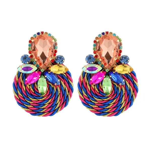 Wholesale 1 Pair Retro Flower Steel Needle Inlay Artificial Pearls Zircon Women's Earrings