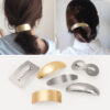 Wholesale Joker geometric metal brushed hair clip minimalist cold wind back head ponytail spring clip