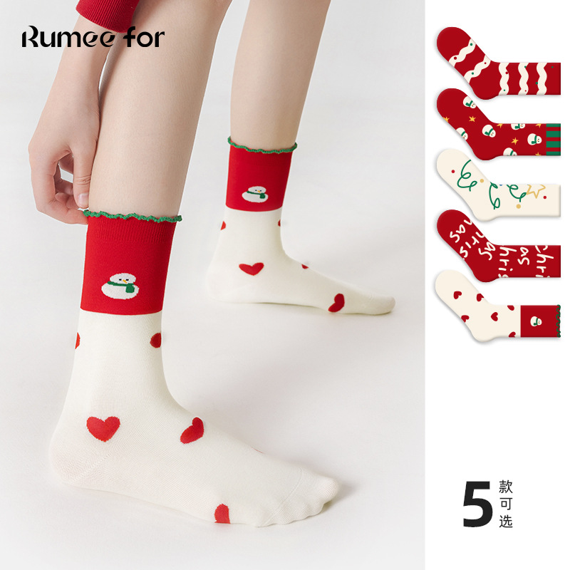 Wholesale Christmas socks women's autumn and winter stockings winter cute cartoon couple's stockings men's fashionable stockings Christmas gift