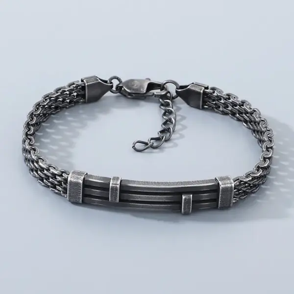 Wholesale Geometric Simple Style Men's Bracelet In 304 Stainless Steel With 18K Real Gold Plated PVD Coating 0.03µm