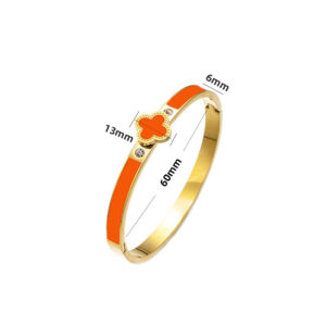 18k four-leaf clover bracelet-gold orange