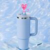 Wholesale Valentine's Day Shiny Love Straw Cap Resin Accessories Creative Cartoon Silicone Dust Plug Water Cup Straw Cover Decoration