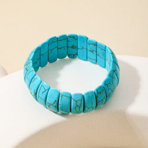 Wholesale 1 Elegant Fashion Retro Bohemian Ethnic Style Wide Texture Turquoise Women Bracelet Texture Random