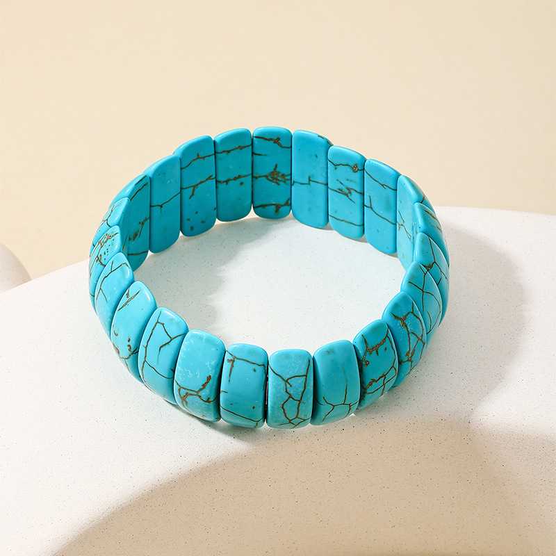 Wholesale 1 Elegant Fashion Retro Bohemian Ethnic Style Wide Texture Turquoise Women Bracelet Texture Random