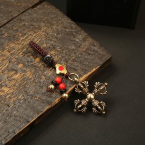 Cross lotus vajra + auspicious knotted rope