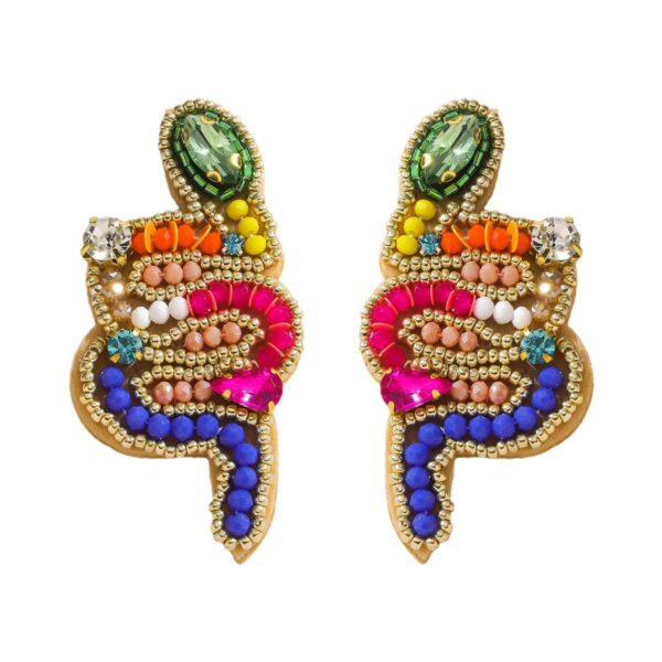 oly-6a265478c51338ab085d0e42db7079aa Wholesale Earrings, Snake-Shaped Earrings, Handmade Rice Beads, Personalized Fashionable Colorful Pearl Earrings, Dropshipping