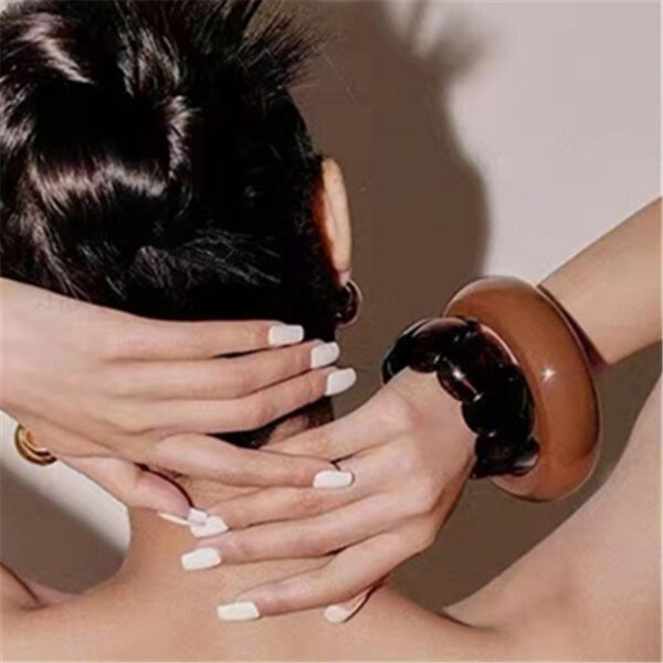 oly-6a3161a74f4dcec7ec526fb9bcaf70f9 Wholesale Large Marble Pattern Exaggerated Colorful Resin Bracelet Retro Geometric Round Smudged Transparent Bracelet