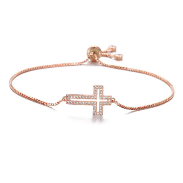 oly-6a3d0eb7aea415cee12aefda2dcacd8e Wholesale Copper-set zircon cross bracelet with micro-pave zircon jewelry; waterproof and hypoallergenic.