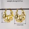 Wholesale Three-dimensional Geometric Earrings For Women In Copper With KC Golden Water Plating And 0.03µm Thickness