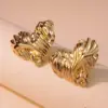Wholesale 1 Pair Simple Style Commute Geometric 304 Stainless Steel Imitation Gold Electroplating Ear Studs