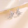 Wholesale Geometric Electroplated Copper Earrings For Women With Zircon Inlay And Water Plating Finish