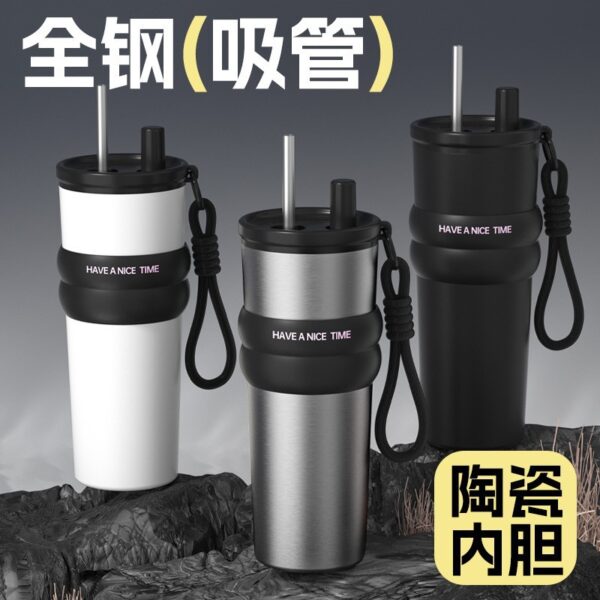 oly-6a5efa7107f4b1629186f1dd6c6a18b3 Wholesale 316 Straw Thermos Cup Large Capacity Water Cup Girls Ice Cup Creative Accompanying Ceramic Coffee Cup Scandinavian Style
