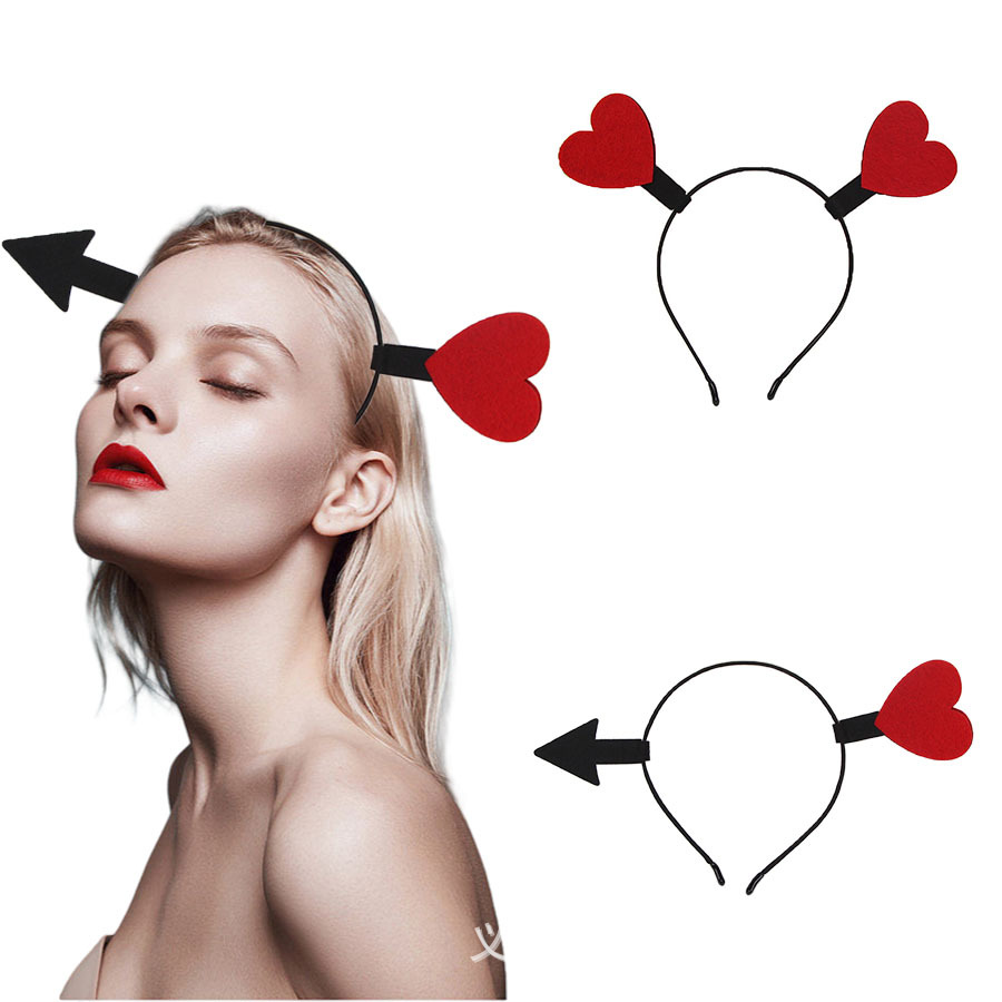 Wholesale Cross-border Love One Arrow Through Heart Hair Accessories Valentine's Day Headband Performance Festival Activities Dress Up Performance Hea