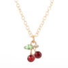 Wholesale Korean style selling jewelry fashion cute rhinestone red cherry necklace necklace wholesale exclusive