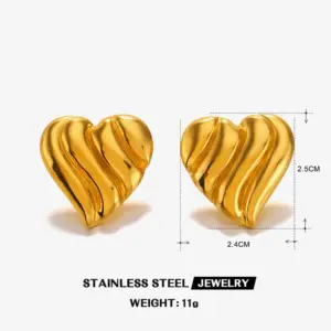 Golden Love Heart Earrings