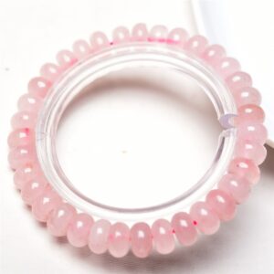 Pink crystal abacus bead single circle bracelet (about 6mm)
