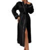 oly-6aa1a7e3b365a9e1e5406cbef385e250 Wholesale Factory Fashionable Imitation Silk Nightgown Ice Silk Thin Bathrobe Printed Cardigan Pajamas for Women Summer Sexy Over-The-Knee Nightgown