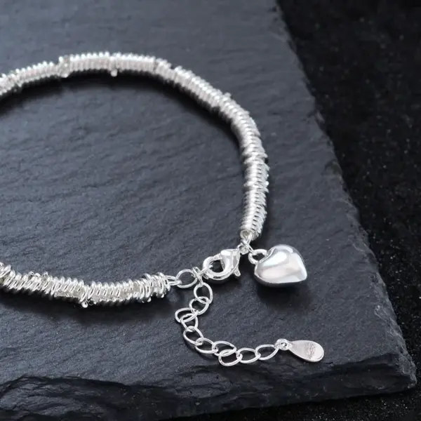 Wholesale Jewelry Simple Style Heart Shape Copper Handmade Chain Bracelets Necklace