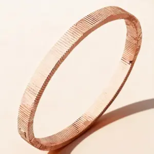 47-C-6 Rose Gold Striped Stud Bracelet