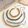 Wholesale PVD Coated Real Gold Plated 18K Gold Irregular Geometric 304 Stainless Steel Elegant Cute Romantic Waterproof Non Tarnish 304 Stainless Steel Lobster Trigger Clasp Closure Bracelets