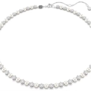 White diamond pearl necklace