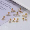 Wholesale 1 Piece Ear Cartilage Rings & Studs Fashion Crown Pure Titanium Plating Zircon