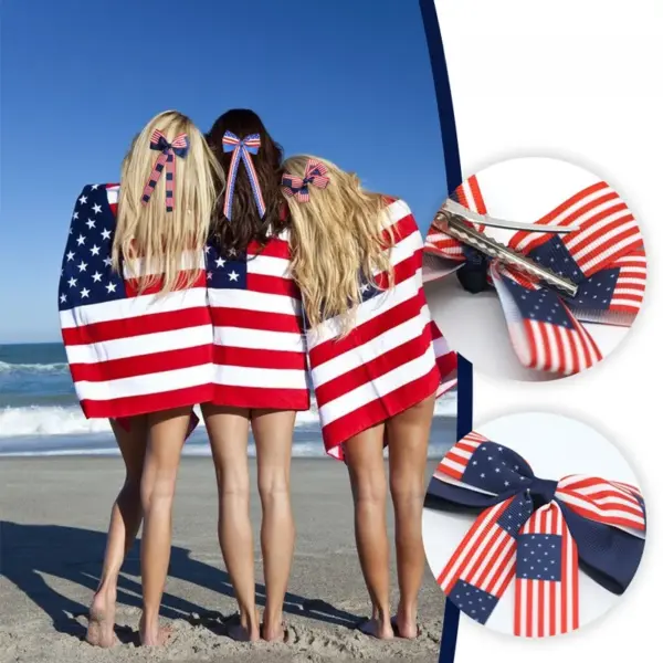 Wholesale Decorative Bow Hair Clip American Independence Day Flag Design Girl Hairband Festival Accessories Hair Clip