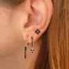 oly-6afa10bcea3cced08983cc278760bf78 Wholesale Fashionable Simple Diamond Embedded Four Leaf Triangle Earrings Style Three Piece Set Women's Jewelry