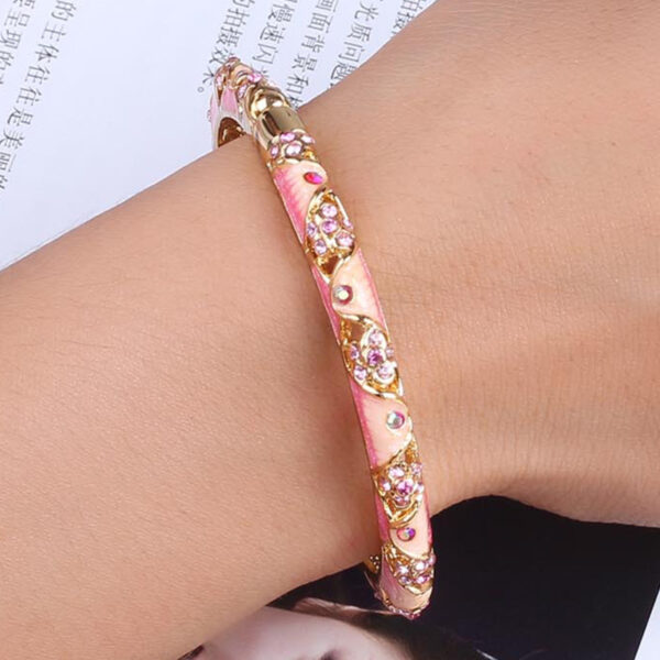 oly-6b05c18afad32c8ba8ebd499aa45c9fd Wholesale Genuine Cloisonne Bracelet Women's Fine Fashion Vintage Hollow Enamel Gold-plated Bracelet for Girlfriend Jewelry Gift