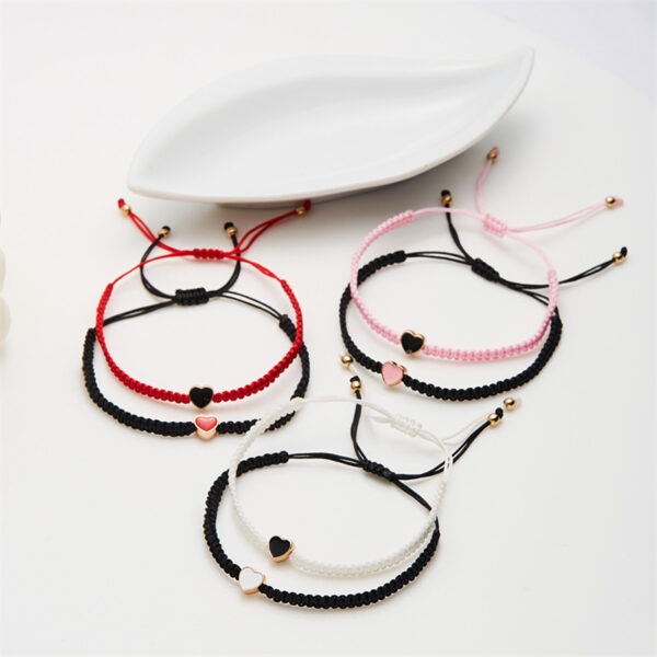 oly-6b09ef654ba14be54ca95ff69ae7ebc4 Wholesale simple dripping heart-shaped woven bracelet Valentine's Day gift sister friendship adjustable bracelet