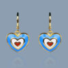 Wholesale   heart-to-heart color heart-shaped earrings Valentine's Day sweet romantic cute enamel earrings
