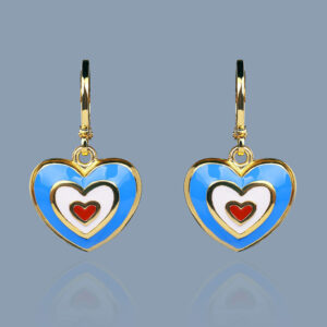Wholesale Cross-border hot sale new heart-to-heart color heart-shaped earrings Valentine's Day sweet romantic cute enamel earrings