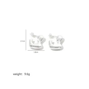 Silver / Three-Dimensional Geometric Earrings
