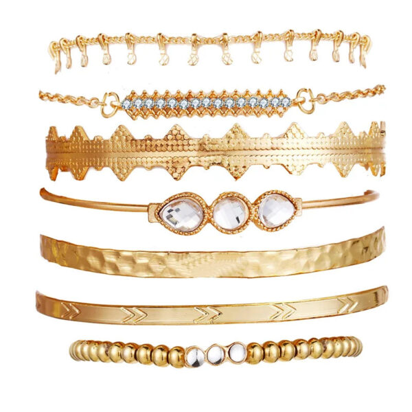 oly-6b37cc0ef0a69ee3c4c81250ee7b1a1a Wholesale Alloy Bracelet Set, 7-Piece Set, Simple Retro Punk Style with Seven Letter Elements