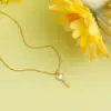 Wholesale 304 Stainless Steel Copper 18K Gold Plated Chain Heart Shape Key White Shell Zircon Pendant Necklace