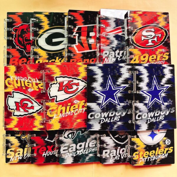 Wholesale NFL Football American Football Acrylic Notebook TK Explosions Fine Team Loose-leaf A7A5 OLY Exclusive
