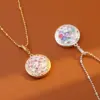 Wholesale Fashionable Luxury Colorful Zircon Universal Buckle Pendant Clay Necklace High-End Sensation Accessory Clavicle Chain Neck Chain