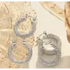 Wholesale PVD Coated Real Gold Plated 18K Gold Round 304 Stainless Steel Retro Waterproof Non Tarnish Earrings