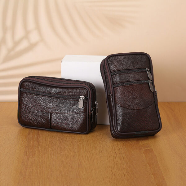 oly-6b79a31d348bd195266cccb9d95e227a Wholesale Multi-functional mobile phone waist bag cowhide vertical horizontal multi-layer zipper large capacity coin purse belt hanging waist bag